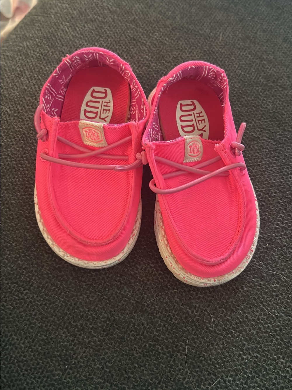 Hey Dude Kids Hot Pink Slip-On Canvas Sneakers